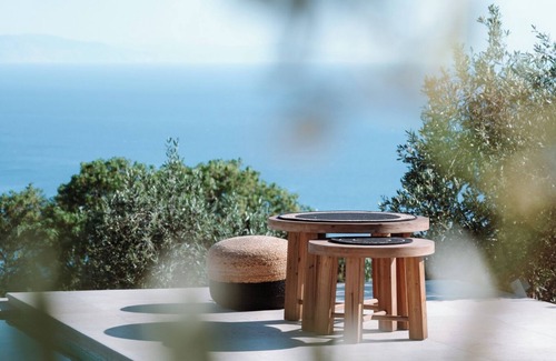 Loutsa Villa | Villa Nevas (5000sqm plot with Private Stone House with Pool and Amazing Seaview)