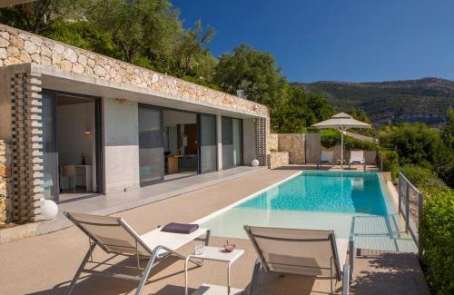 Evgiros Villa | Villa Posidonia of BLUE CAVES complex with perfect view & salt water pool