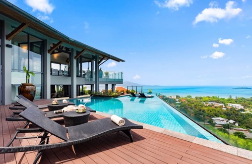 Choeng Mon Villa | Villa Skyfall - 6 Bedroom Villa with Expansive Seaview and Private Theatre
