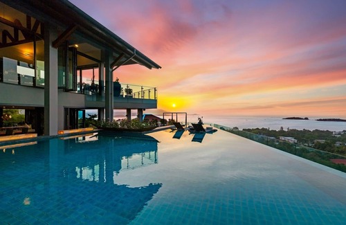 Choeng Mon Villa | Villa Skyfall - 6 Bedroom Villa with Expansive Seaview and Private Theatre