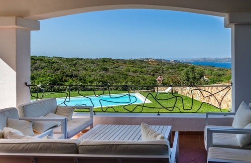 Palau Villa | Villa Smeralda, large pool and garden, stunning view of the Archipelago