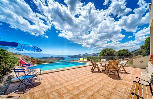 Vrouhas Villa | Villa Thea located in unique area with view to Spinalonga and private pool
