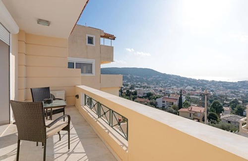 Saronida House | Villa with pool and magnificent ocean views half mile from sandy beach
