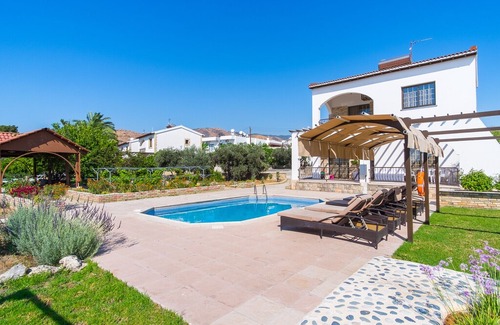 Argaka Villa | Villa with private pool and large balcony with sea view, ideal for families.