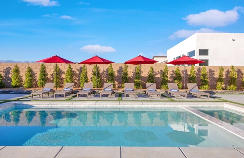 Desert Hot Springs House | Vista Springs, Large Pool 8 person Spa, Jr Volleyball Court with Mountain Views