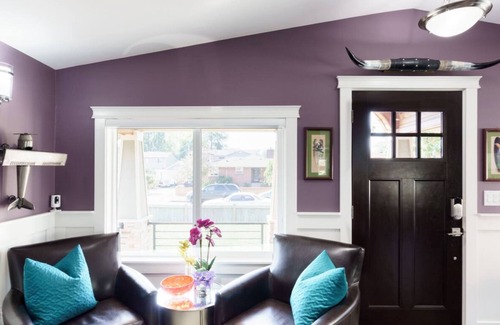 Brighton House | Vivid colorful craftsman with patio and fire pit