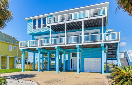 Hershey Beach House | Walk to Beach Home with 2 Decks in Galveston!
