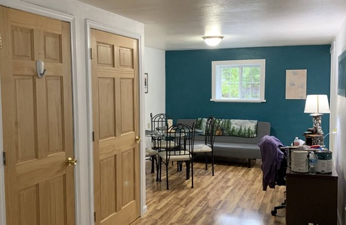 Bear Creek Apartment | Walk to see salmon in Bear Creek. The entire bottom floor is your apartment.