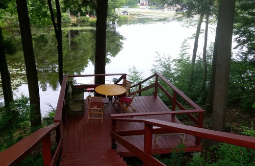 Rindge House | Waterfont log home nestled in the pines