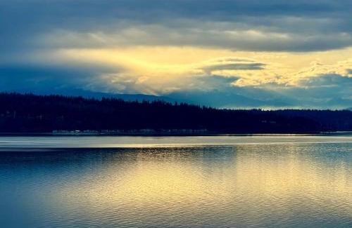 Camano Island Villa | Waterfront Chalet with Hot Tub, Beach, and Views