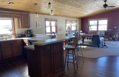 Gills Rock Condo | Waterfront condo - amazing sunsets. Atop Shoreline Restaurant by motel & marina.