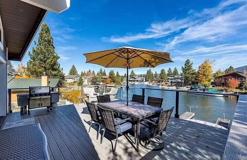 Tahoe Keys House | Waterfront Home on Double Lot - Boat Dock, Hot Tub and More!
