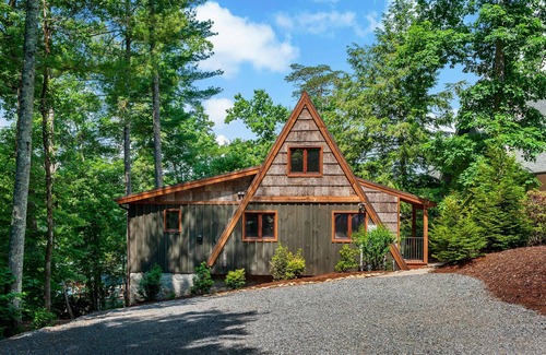 Morganton Cabin | Waterfront Lake James Updated Bungalow with lovely outdoor decks & private dock