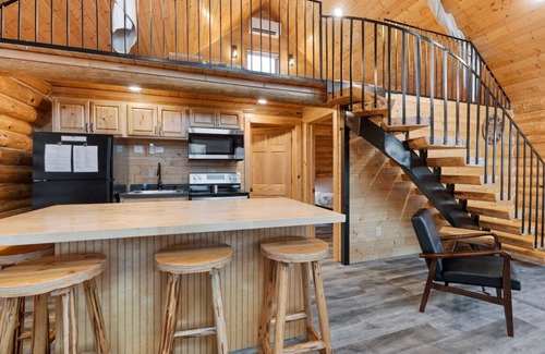 Houghton Cabin | Waterfront Log Cabin Sauna Game Room Pontoon & Snowmobile Access