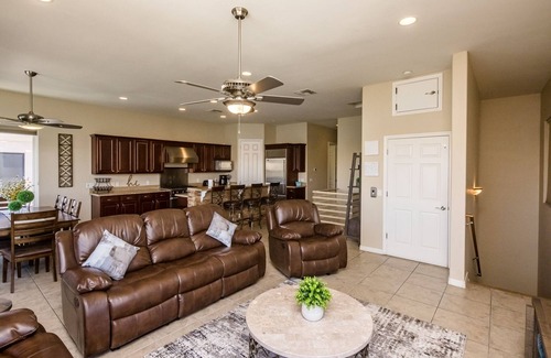 Bullhead City House | Waterfront Luxury with Private Boat Dock, Elevator, Jaccuzzi