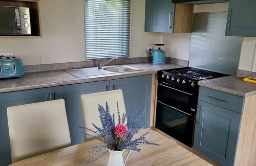 Cross Inn House | Welcoming family caravan on large pitch near beautiful New Quay in West Wales