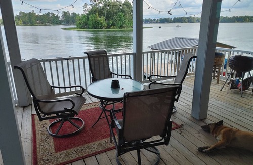 Titus House | What a view of our beautiful Lake Jordan. This cabin is sure to charm you .