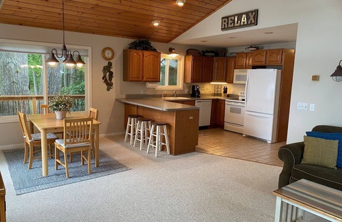 Lupton House | What a View! Up North MI Ausable Lake Waterfront 4 bedrooms/2 baths Pontoon boat