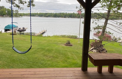 Lupton House | What a View! Up North MI Ausable Lake Waterfront 4 bedrooms/2 baths Pontoon boat