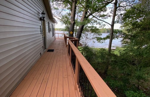 Lupton House | What a View! Up North MI Ausable Lake Waterfront 4 bedrooms/2 baths Pontoon boat