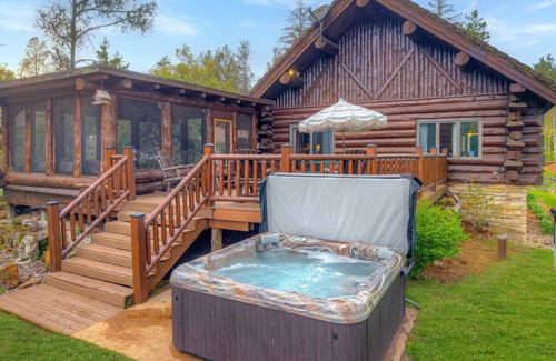 Alma Center Cabin | Whispering Pines/170-Acre Retreat-Pond & Game Room