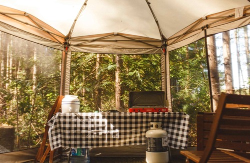 Black Creek RV Rental | Wild Rose Lake Front Glamping and Sauna - Dog friendly Site!
