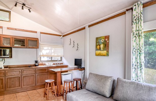 Santa Eulalia Cabin | Wonderful ground-level cabin with gardens, terrace, and shared pool!