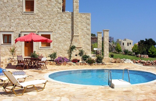 Agia Triada Villa | Wonderful private villa with A/C, private pool, WIFI, TV, patio, panoramic view and parking