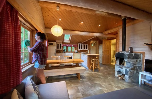 Hoyanger Cabin | Wooden cabin with grass roof, sleeps 2-5 people., Self catering. Open fire place