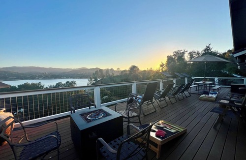 Oak Shores House | Xanadu Lakefront Retreat with covered private dock and slide in its own cove!