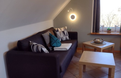 Luckau Apartment | You will find a peaceful idyll and relaxation here in the Apartment-Feldsteingarten.