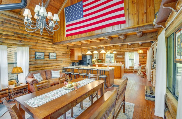 1 Mi to Lake: Log Cabin Retreat w/Fire Pit