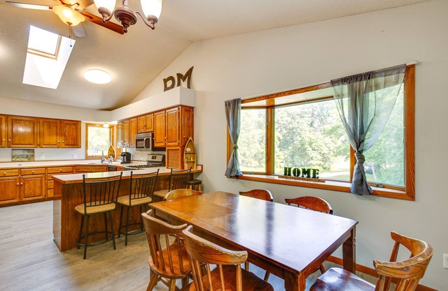 2 Mi to Cedar Lake: Quiet Home w/Fire Pit + Deck
