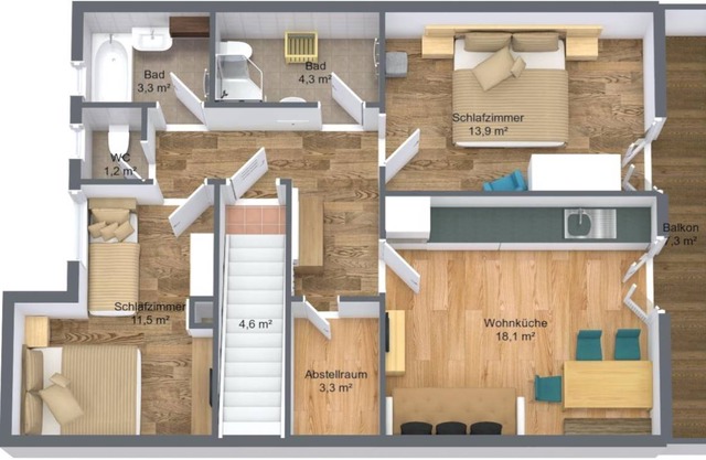 70 m² Apartment ∙ 2 bedrooms ∙ 5 guests