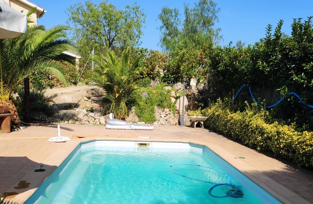a house with a pool