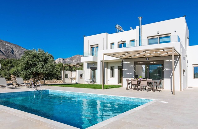 Anemolia, New, Luxurious villa with unique sea and mountain view, private pool