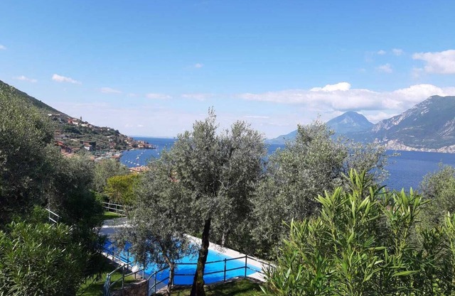 Apartment Agnese with lake view, swimming pool, garage and private garden.
