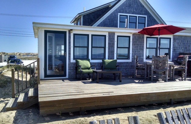 Beach-Front Condo with large deck overlooking Cape Cod Bay! Prime Location!