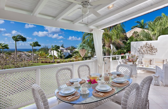 Beautiful secluded Villa with views across the golf course to the Caribbean Sea.