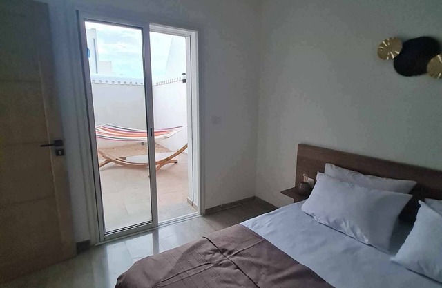 Beautiful villa with pool sea view in front of hotel sidi slim aghir djerba