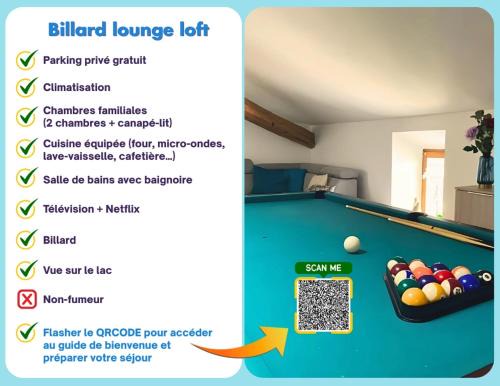 Billard Lounge loft détente avec Billard & Netflix by BoookingFuté