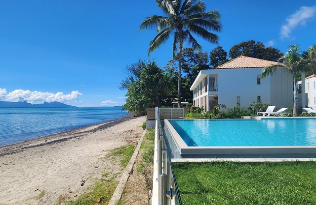 bohemian chic atmosphere with beach access and private swimming pool.