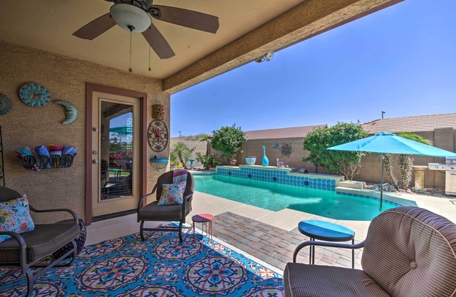 Buckeye Home w/Pool, Putting Green & Sun Porch!