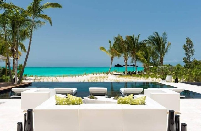 Cool beachfront fully staffed villa with unique architecture