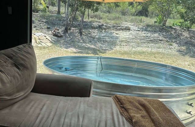 Cowboy view with pool