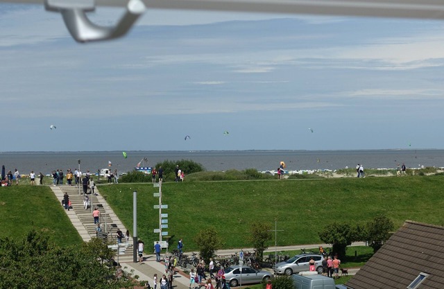 Cozy attic studio Norddeich panoramic window with sea view beach 50 meters