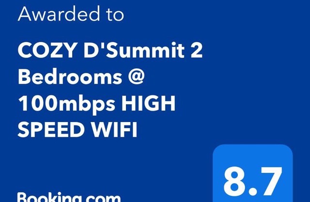 COZY D'Summit 2 Bedrooms @ 100mbps HIGH SPEED WIFI