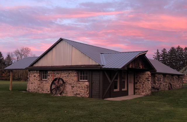 Cozy up in this rustic Stone Lodge and relax by the fireplace