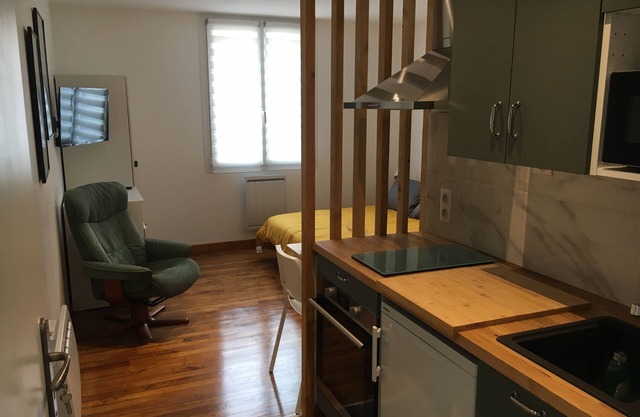 Downtown studio* with outdoor parking and private, secure bike storage.