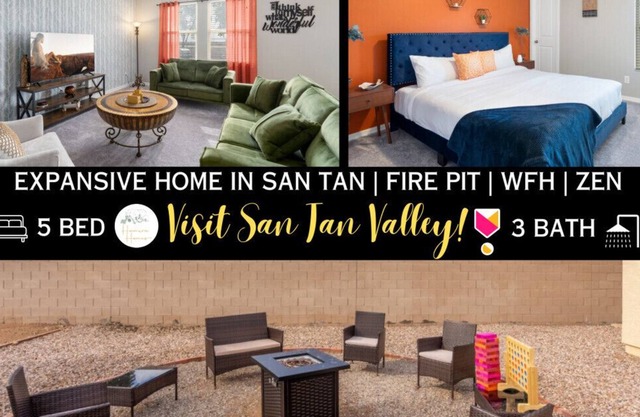 Expansive Home In San Tan | Fire Pit | WFH | Zen